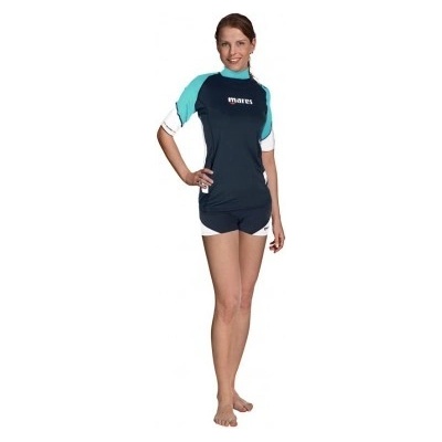MARES LOOSE FIT krátký rukáv - dámské aqua