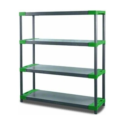 Tvujregal Regál plastový JUPITER-4 138x100x46 PVC červený/zelený Povrchová úprava: Zelený