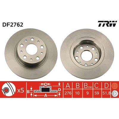TRW Brzdový kotúč DF2762