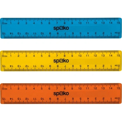 Spoko ploché pravítko, 15 cm, mix barev