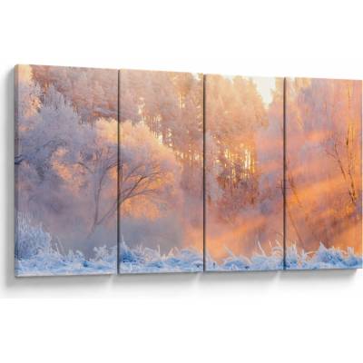 Obraz - Mrazivé svitanie, štvordielne 160x80 cm