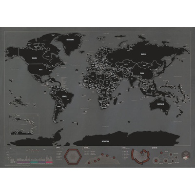 Stieracia mapa sveta Black CABT412