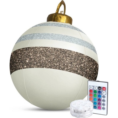 HomeShopXL Vánoční osvětlení na baterie Obří svítící vánoční koule 60 cm Bílá/hnědá RGB barvy + dálkové ovládání – Hledejceny.cz
