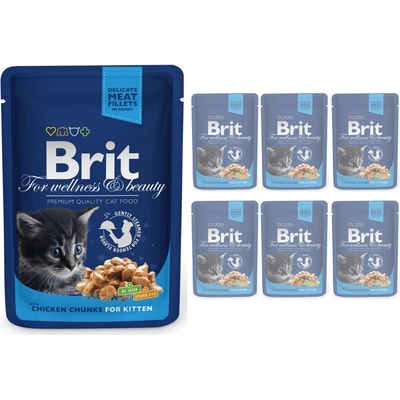 Brit Premium Cat Kitten Chicken Chunks 12 x 100 g
