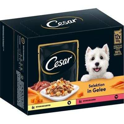 Cesar Selection mäso a zelenina v želé 12 x 100 g