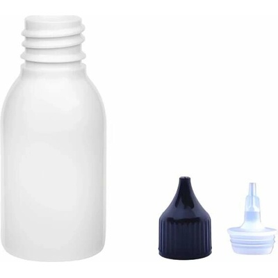 Via Plastová lahvička bílá široká s černou špičkou Via 25 ml
