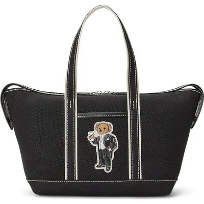 Polo Ralph Lauren kabelka typu shopper dámska s bavlnou 428P18488 čierna