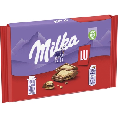 Milka mléčná z alpského mléka obložená sušenkami LU 35 g