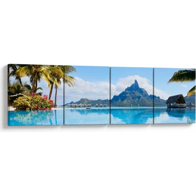 Obraz - Bora-Bora, Francouzská Polynésie, Čtyřdílný 160x40 cm