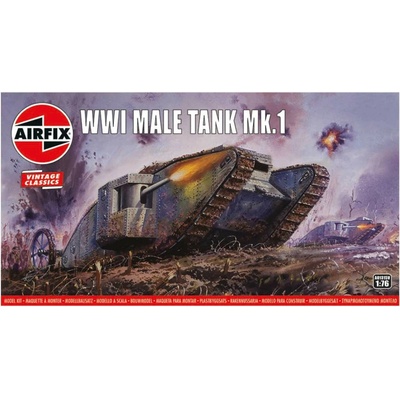 AIRFIX Classic Kit VINTAGE tank A01315V WWI Male Tank Mk.I 30-A01315V 1:76
