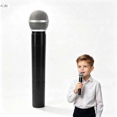 Detský karaoke mikrofón Fałszywy bezdrôtový čierny