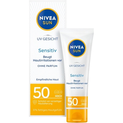 NIVEA Sun Pleťový krém na opalování Sensitive SPF50 50 ml – Hledejceny.cz