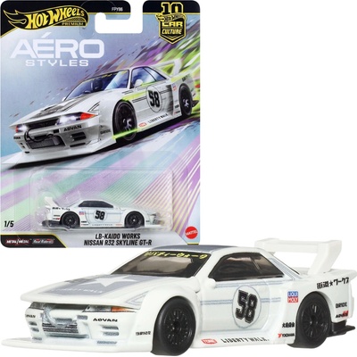 Mattel Hot Wheels Premium kultové autá Aero Styles LB-Kaido Works Nissan R32 Skyline GT-R 1:64