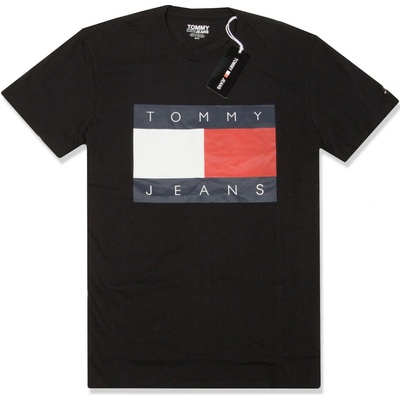 Tommy Hilfiger pánské tričko Iconic Klasické Bavlněné černé