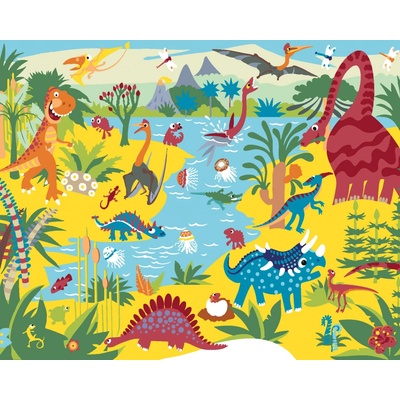 zuty Malování podle čísel Veselí dinosauři 80 x 100 cm bez rámu a bez vypnutí plátna – Hledejceny.cz