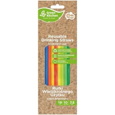 GoDan RW-10KR Znovupoužitelná plastová brčka 19 cm 10 ks