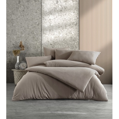 TiaHome Mušelínové obliečky svetlo hnedé 140x200+90x70cm