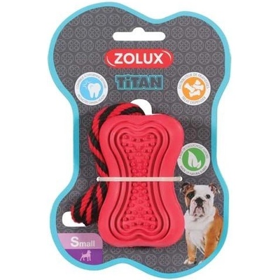 Zolux Titan gumená hračka pre psov so špagátom 8 cm + 27 cm