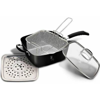 BERLINGERHAUS Panvica hlboká multifunkčná s fritovacím košom 24 cm Black Professional Line BH-6554