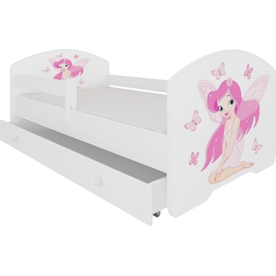 ADRK Furniture Pepe Girl With Wings E311 s matrací, zábranou a zásuvkou