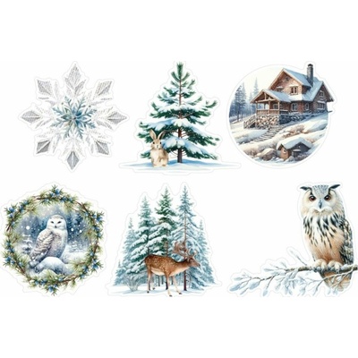 Průhledné samolepky Studio Light winter wonderland zima se zvířátky