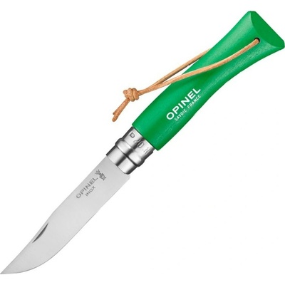 Opinel 7 Inox zelený s řemínkem