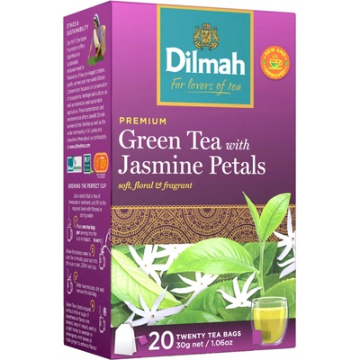 Dilmah Gourmet Jasmine Petals čaj zelený s jasmínovými květy 20 x 1,5 g