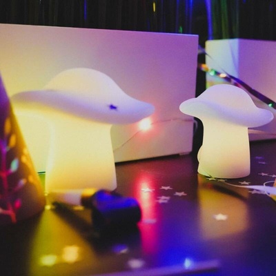 SIRIUS LED svíčka houby bílá sada 2 kusy 8,5 a 9 cm