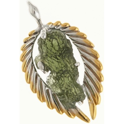 My Moldavite Stříbrný přívěsek s přírodním vltavínem křídla 10668