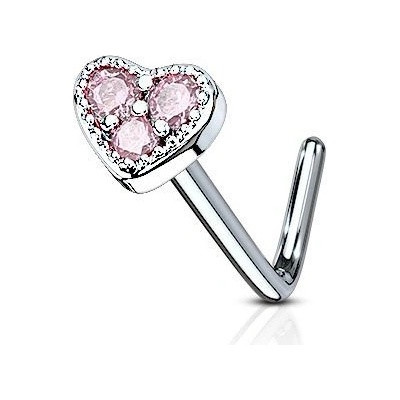 Šperky4U piercing do nosu srdíčko N0087-P
