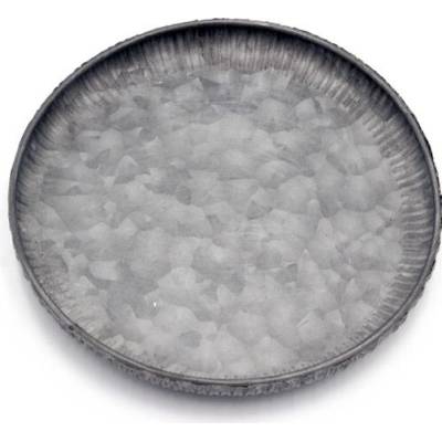 Malé kulaté pozinkované kovové tácy Funerom s vlnitými okraji (19,8 cm) 19,8 cm