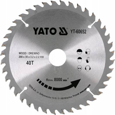 VIDIOVÝ KOTOUČ NA DŘEVO 200X40TX30MM YT-60652 YAT