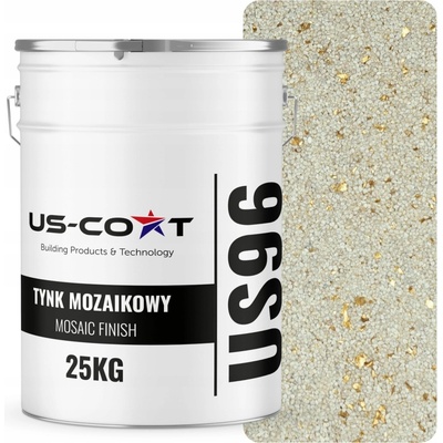 US-Coat MOZAIKOVÁ OMÍTKA MOZAIKA 25KG BÍLÁ SE ZLATOU SLÍDOU M08 PRYSKYŘIČNÁ FASÁDA