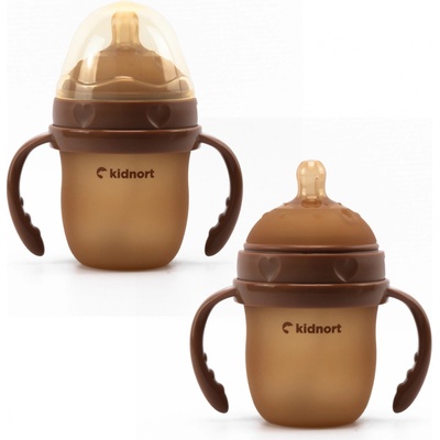Kidnort kojenecká lahev pro kojené děti Eple hnědá 150 ml