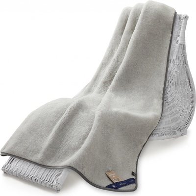 Wooline Vlněná deka 100 % vlna merino 600 g/m² světle šedá 140x200