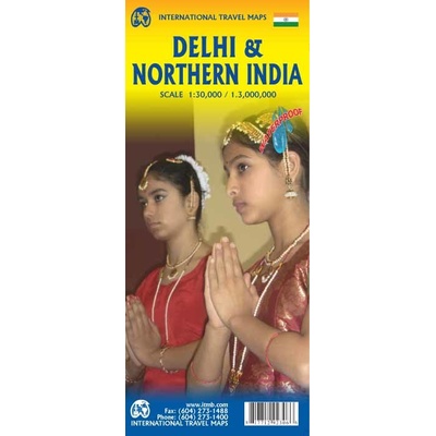ITMB Publishing mapa Delhi & India Northern 1:30t./1:1,3 mil. ITM voděodolná