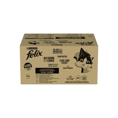 FELIX Countryside Selection Krmivo pre mačky mäsová zmes v želé 120 × 85 g