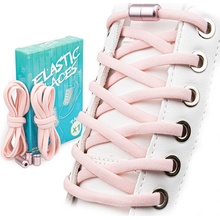 Laces elastické s kovovou sponou bledo ružové