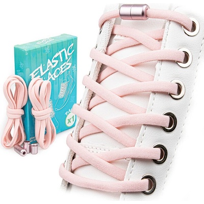 Laces elastické s kovovou sponou bledo ružové
