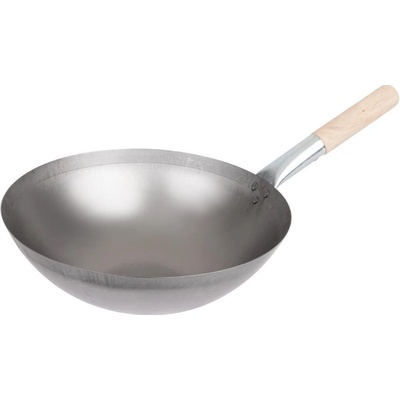 Vogue wok z měkké oceli s kulatým dnem 356 mm
