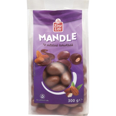 Fine Life Mandle v mliečnej čokoláde 300 g