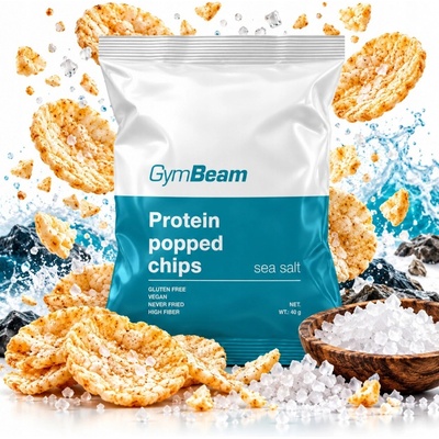 GymBeam Proteinové čipsy mořská sůl 40 g