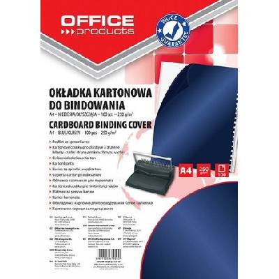 Office Products desky zadní pro kroužk. vazbu, A4, karton, 250 g, lesklé, tmavě modré