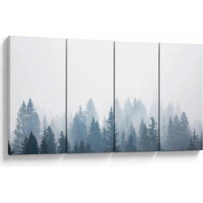 Obraz - Zahmlený les, štvordielne 160x80 cm