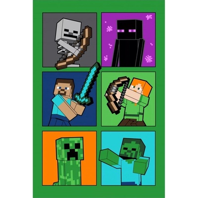 Jerry Fabrics Fleecová deka Minecraft portréty