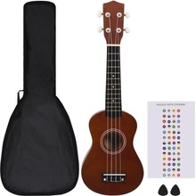 Meedo Set soprano ukulele s obalem tmavé dřevo