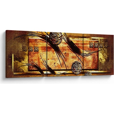 Obraz abstrakce, třídílný 90x30 cm