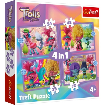 TREFL Trollové Barevné dobrodružství 4v1 35,48,54,70 dílků