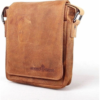 Greenwood malá pánská kožená Crossbody taška no. 1048 hnědá