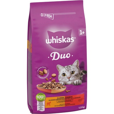 Whiskas 1+ Duo Classic Combos jahňacie a morčacie 1,9 kg